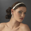 Fabulous Ivory & Clear Crystal Ribbon Bridal Wedding Headband 6470