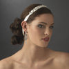 Fabulous Ivory & Clear Crystal Ribbon Bridal Wedding Headband 6470