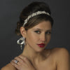 Silver Crystal Bridal Wedding Ribbon Bridal Wedding Headband Headpiece 6473