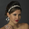 Silver Crystal Bridal Wedding Ribbon Bridal Wedding Headband Headpiece 6473