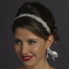 Crystal & Pearl Bridal Wedding White Ribbon Bridal Wedding Headband Headpiece 6474