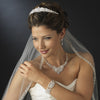 Silver Clear Rhinestone & Crystal Bridal Wedding Jewelry Set 9707