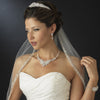 Silver Clear Rhinestone & Crystal Bridal Wedding Jewelry Set 9707