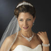 Silver Clear Rhinestone & Crystal Bridal Wedding Jewelry Set 9707