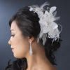Feather Fascinator with Sequins & Bugle Beads Bridal Wedding Hair Comb/Clip 7794