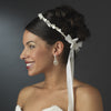 Lovely White or Ivory Flower & Pearl Greek Stefana Wedding Crowns 8016