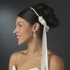 Elegant White or Ivory Greek Stefana Wedding Crowns w/ Silver Beading 8018
