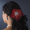* Red Bridal Wedding Feather Fascinator Bridal Wedding Hair Clip Bridal Wedding Brooch 8106
