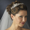Silver Ivory Freshwater Pearl & Rhinestone Side Accented Bridal Wedding Headband 8231
