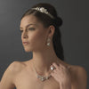Bridal Wedding Necklace Earring Set 8388 Silver Ivory