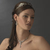 Antique Silver Ivory Bridal Wedding Headband with Flower Accents HP 8345