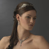 Antique Silver Ivory Bridal Wedding Headband with Flower Accents HP 8345