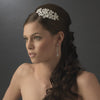 Silver Side Accenting Rhinestone Flower Cluster Bridal Wedding Headband - HP 8349