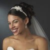Pearl & Rhinestone Couture Side Accented Flower Bridal Wedding Headband - HP 8354