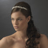 Crystals & Porcelain Flowers Silver Bridal Wedding Headband Headpiece 3890