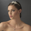 Elegant Silver Rhinestone Encrusted Flower Headpiece HP 8408