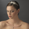 Elegant Silver Rhinestone Encrusted Flower Headpiece HP 8408