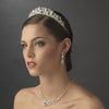 Rhinestone Bridal Wedding Necklace Earring Bridal Wedding Tiara Set 8411
