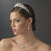 Rhinestone Bridal Wedding Necklace Earring Bridal Wedding Tiara Set 8411