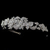 Rhodium Clear Rhinestone Flower Bridal Wedding Side Headband