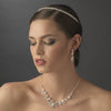 Bridal Wedding Necklace Earring Set 8411 Silver Clear