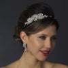 Silver Crystal & Ivory Pearl Bridal Wedding Headband HP 945