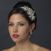 Antique Silver Crystal & Pearl Leaf Headpiece 947