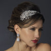 Antique Silver Crystal Feather Bridal Wedding Headpiece Headpiece 951