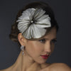 * White Peacock Feather Side Accented Bridal Wedding Headband Headpiece 954