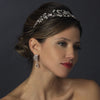 Antique Silver Diamond White Pearl & Marquise Crystal Side Accented Bridal Wedding Tiara Bridal Wedding Headband 9970