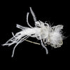 Antique Rhinestone & Ivory Feather Bridal Wedding Headband Headpiece 9848