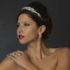Silver Swirl Princess Leaf Bridal Wedding Tiara Headpiece with Rhinestones & Swarovski Crystal Beads