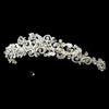 Silver Swirl Princess Leaf Bridal Wedding Tiara Headpiece with Rhinestones & Swarovski Crystal Beads