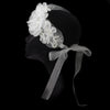 Ivory Lace Organza Flower Bridal Wedding Headband/Belt Belt with Rhinestone & Pearl Accents