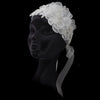 Ivory Lace Organza Flower Bridal Wedding Headband/Belt Belt with Rhinestone & Pearl Accents