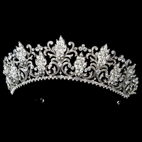 Rhodium Rhinestone Royal Couture Princess Bridal Wedding Tiara