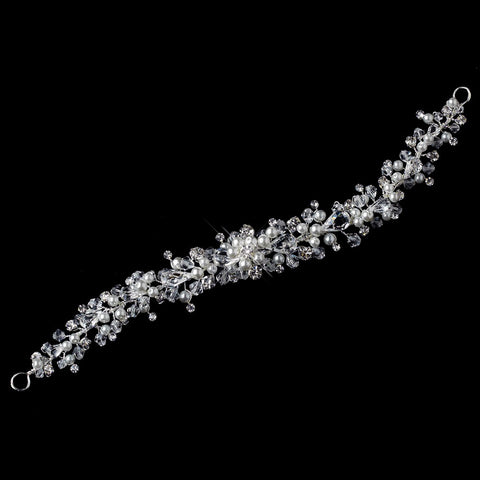 Vine Bridal Wedding Hair Adornment with Pearls Crystals