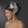 * Large Bridal Wedding Feather Bridal Wedding Hair Comb Headpiece 1538 White or Ivory