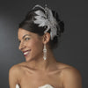* Large Bridal Wedding Feather Bridal Wedding Hair Comb Headpiece 1538 White or Ivory