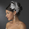 * Large Bridal Wedding Feather Bridal Wedding Hair Comb Headpiece 1538 White or Ivory