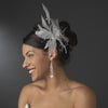 * Large Bridal Wedding Feather Bridal Wedding Hair Comb Headpiece 1538 White or Ivory