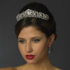 Rhodium Princess Bridal Wedding Tiara with Rhinestones & Gemstones