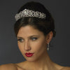 Rhodium Princess Bridal Wedding Tiara with Rhinestones & Gemstones