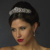 Rhodium Princess Bridal Wedding Tiara with Rhinestones & Gemstones