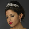 Rhodium Princess Bridal Wedding Tiara with Rhinestones & Gemstones