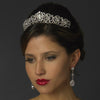 Rhodium Princess Bridal Wedding Tiara with Rhinestones & Gemstones
