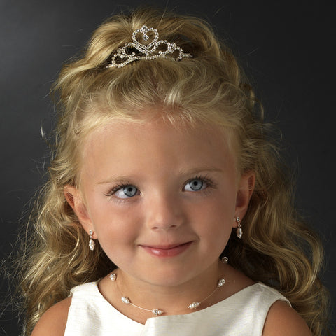 Silver Heart Child'sBridal Wedding Tiara HPC 7005