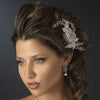 Silver Clear Rhinestone Floral Vine Leaf Bridal Wedding Hair Clip