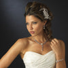 Silver Clear Rhinestone Floral Vine Leaf Bridal Wedding Hair Clip