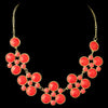 Gold Coral Stone Bridal Wedding Jewelry Set